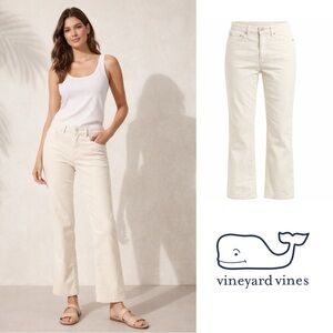 NEW Vineyard Vines Cream Kick Flare High-Rise Jeans